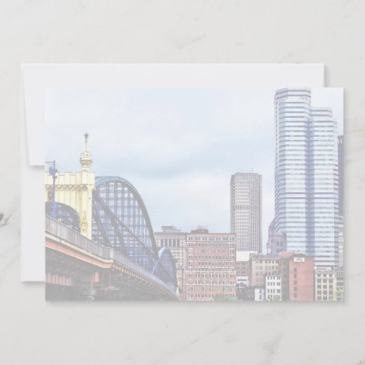 Pittsburgh Skyline van Smithfield St Bridge Kaart (Achterkant)