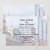 Pittsburgh Skyline van Smithfield St Bridge Kaart (Voorkant / Achterkant)