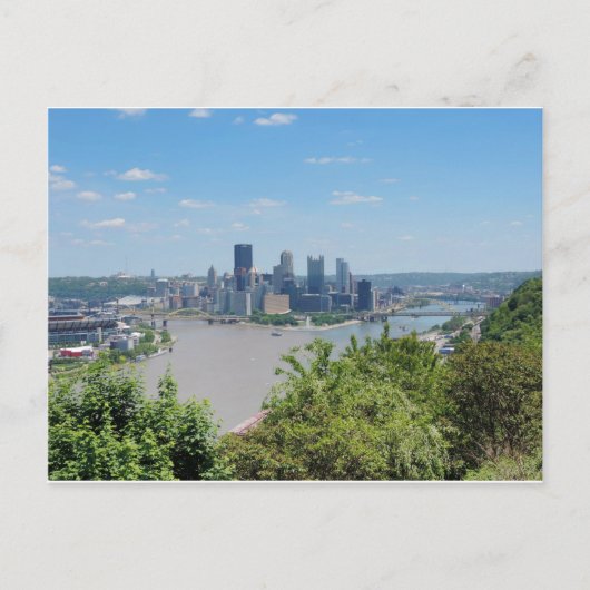 Pittsburgh Skyline van West End Overlook Briefkaart (Voorkant)