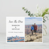 Pittsburgh Skyline Verloving Photo Save the Date (Staand voorkant)