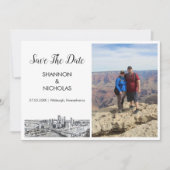 Pittsburgh Skyline Verloving Photo Save the Date (Voorkant)