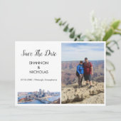 Pittsburgh Skyline Verloving Photo Save the Date (Staand voorkant)