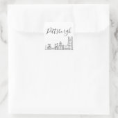 Pittsburgh Skyline Vierkante Sticker (Tas)