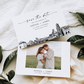 Pittsburgh Skyline Wedding Save the Date Kaart