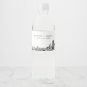 Pittsburgh Skyline Wedding Waterfles Etiket (Voorkant)