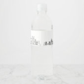 Pittsburgh Skyline | Welkomstbericht Waterfles Etiket (Achterkant)