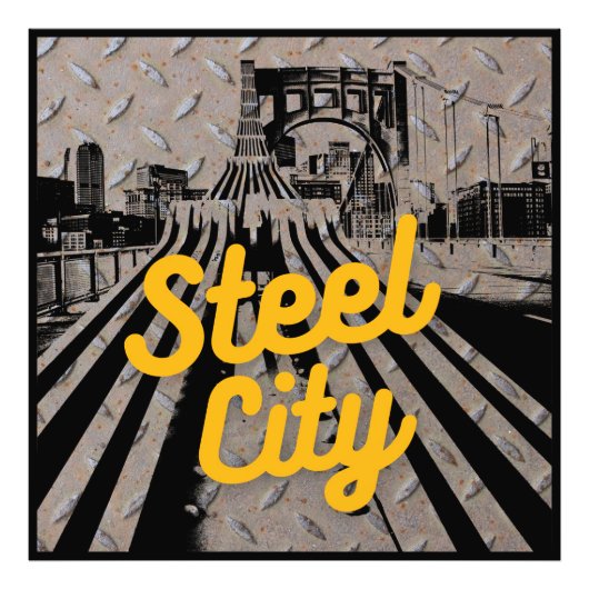 Pittsburgh Steel City Bridge Skyline Pennsylvania Foto Afdruk (Voorkant)