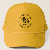 Pittsburgh Steel City Burgh  Trucker Hat Trucker Pet (Voorkant)