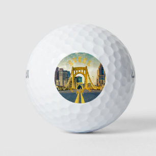 Pittsburgh Steel City Skyline 412 Pennsylvania Can Golfballen