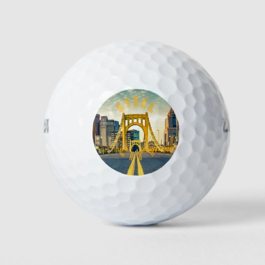 Pittsburgh Steel City Skyline 412 Pennsylvania Can Golfballen (Voorkant)