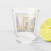 Pittsburgh Steel City Skyline 412 Pennsylvania Can Shot Glas (Achterkant)