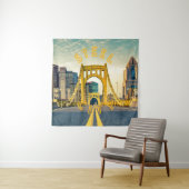 Pittsburgh Steel City Skyline 412 Pennsylvania Can Wandkleed (In situ)