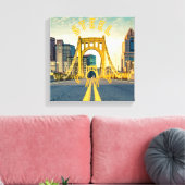 Pittsburgh Steel City Skyline 412 Pennsylvania Canvas Afdruk (Insitu (Woonkamer))