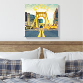 Pittsburgh Steel City Skyline 412 Pennsylvania Canvas Afdruk (Insitu (Slaapkamer))