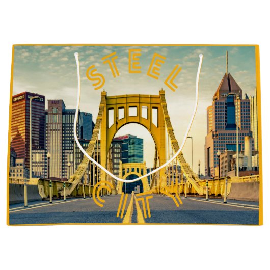 Pittsburgh Steel City Skyline Bridge Pennsylvania  Groot Cadeauzakje (Voorkant)
