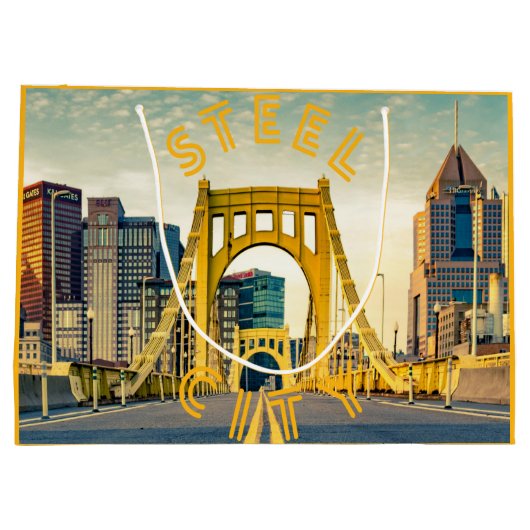 Pittsburgh Steel City Skyline Bridge Pennsylvania  Groot Cadeauzakje (Achterkant)