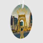 Pittsburgh Steel City Skyline Bridge Pennsylvania Ornament (voorkant)