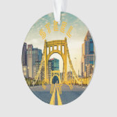 Pittsburgh Steel City Skyline Bridge Pennsylvania Ornament (voorkant)