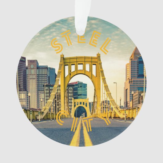 Pittsburgh Steel City Skyline Bridge Pennsylvania Ornament (voorkant)