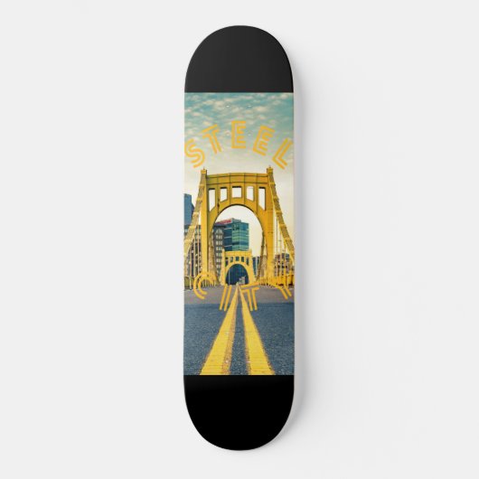 Pittsburgh Steel City Skyline Bridge Pennsylvania Persoonlijk Skateboard (Voorkant)