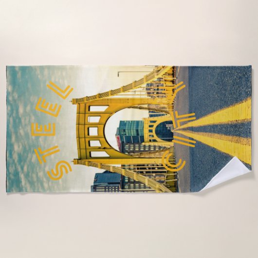 Pittsburgh Steel City Skyline Bridge Pennsylvania  Strandlaken (Voorkant)