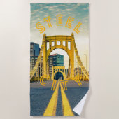 Pittsburgh Steel City Skyline Bridge Pennsylvania  Strandlaken (Voorkant)