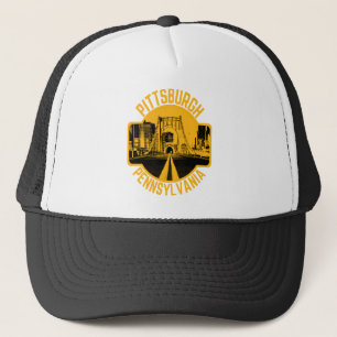 Pittsburgh Steel City Skyline Bridge Pennsylvania Trucker Pet