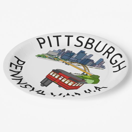 Pittsburgh Steel City Skyline Incline Pennsylvania Papieren Bordje (Gekanteld)