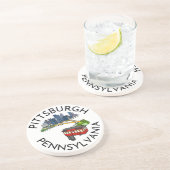 Pittsburgh Steel City Skyline Incline Pennsylvania Zandsteen Onderzetter (Zijkant)