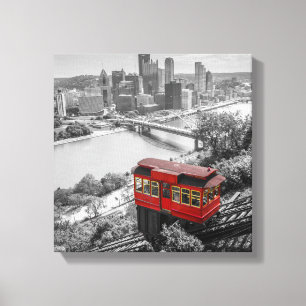 Pittsburgh Steel City Skyline inline Fotografie  Canvas Afdruk