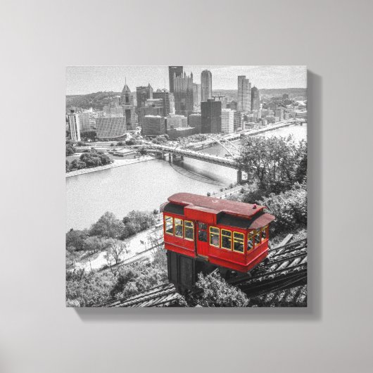 Pittsburgh Steel City Skyline inline Fotografie Canvas Afdruk (Voorkant)