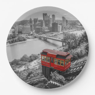 Pittsburgh Steel City Skyline inline Fotografie  Papieren Bordje
