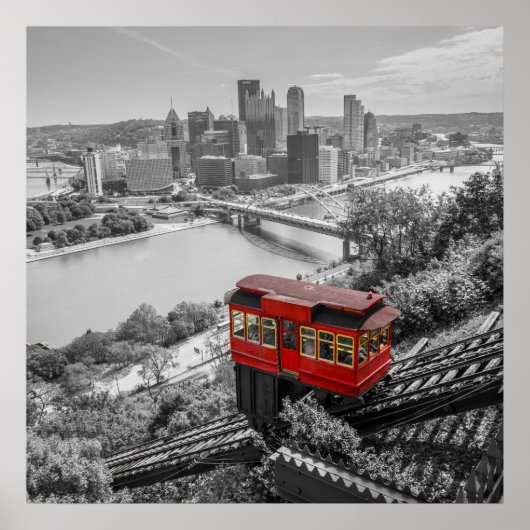 Pittsburgh Steel City Skyline inline Fotografie Poster (Voorkant)