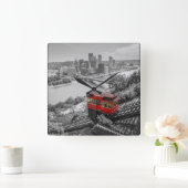 Pittsburgh Steel City Skyline inline Fotografie  Vierkante Klok (Huis)