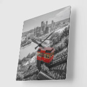 Pittsburgh Steel City Skyline inline Fotografie  Vierkante Klok (Hoek)