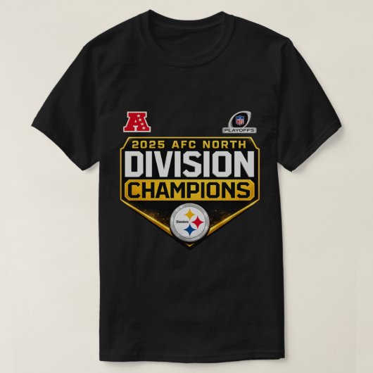 Pittsburgh Steelers 2025 AFC North Champions T-shirt (Design voorkant)