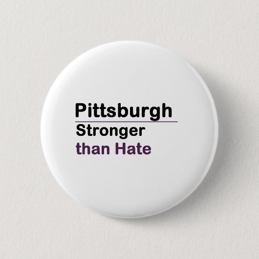 Pittsburgh Sterker dan Hate Ronde Button 5,7 Cm (Voorkant)