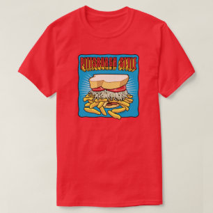 Pittsburgh Style Sandwich op Blue T-shirt