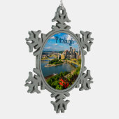 Pittsburgh Uitzicht - Tin Sneeuwvlok Ornament--  Tin Sneeuwvlok Ornament (Links)