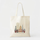 Pittsburgh V2 skyline-poster Tote Bag (Voorkant)