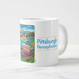 Pittsburgh van boven grote koffiekop