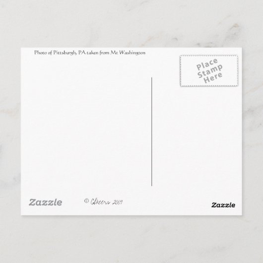 Pittsburgh van Mt Washington Briefkaart (Achterkant)