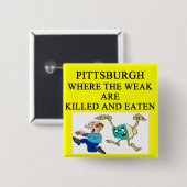 PITTSBURGH VIERKANTE BUTTON 5,1 CM (Voorkant /achterkant)