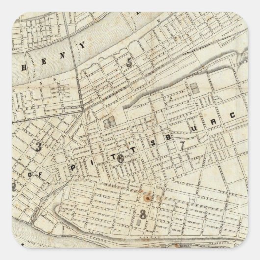 Pittsburgh Vierkante Sticker (Voorkant)