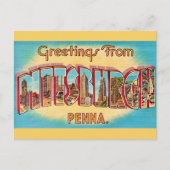 Pittsburgh Vintage Groet Ansichtkaart Briefkaart (Voorkant)
