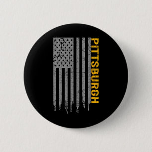 Pittsburgh Vlag Patriottisch Amerikaans Vlag van P Ronde Button 5,7 Cm
