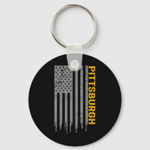Pittsburgh Vlag Patriottisch Amerikaans Vlag van P Sleutelhanger