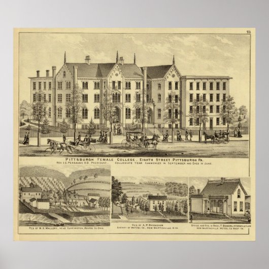 Pittsburgh Vrouw College Pittsburgh Poster (Voorkant)