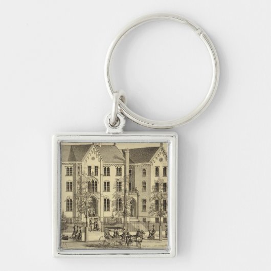 Pittsburgh Vrouw College Pittsburgh Sleutelhanger (Voorkant)