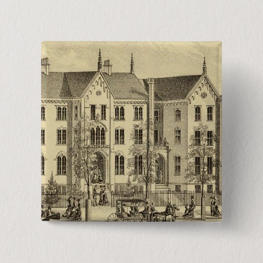 Pittsburgh Vrouw College Pittsburgh Vierkante Button 5,1 Cm (Voorkant)